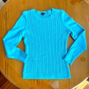 Talbots teal Cable-knit Sweater.  Size M